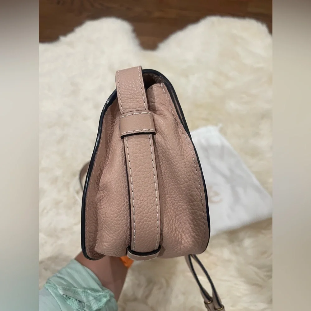 NEW: Chloe Marcie Small Leather Saddle Bag in Nomad Beige - Picture 9 of 10